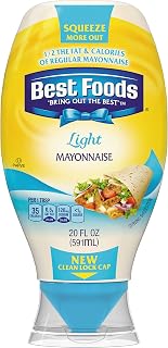 Best Foods Mayonnaise, Light Squeeze, 20 Ounce (Pack of 12)