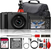Panasonic LUMIX ZS300 Point & Shoot Digital Camera Bundle | For Travel & Vlogging Photography | 1-Inch CMOS Sensor |24-360mm Lens 20.1MP + 64GB Memory Card + More