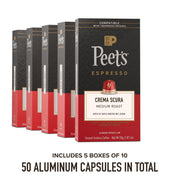 Peet's Coffee Crema Scura / 10 Count (Pack of 5) / Crema Scura (Intensity 9) Single-Serve Capsules & Pods