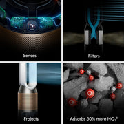 Purifier Humidify+Cool PH2 De-NOx​ by Dyson – large, Plastic, White/Gold, Model 544589-01