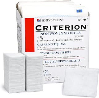 Henry Schein Criterion 2" x 2" Non-Woven Sponges, Sterile, Low-Lint, 50 Ct