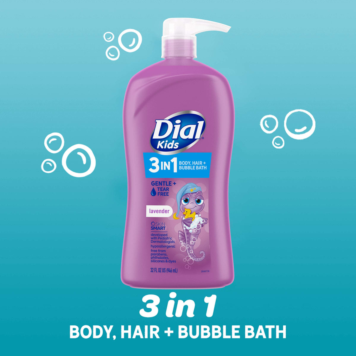Body Wash 32 oz & Kids 3-in-1 Bath 32 oz Bundle by Dial – Pack of 2