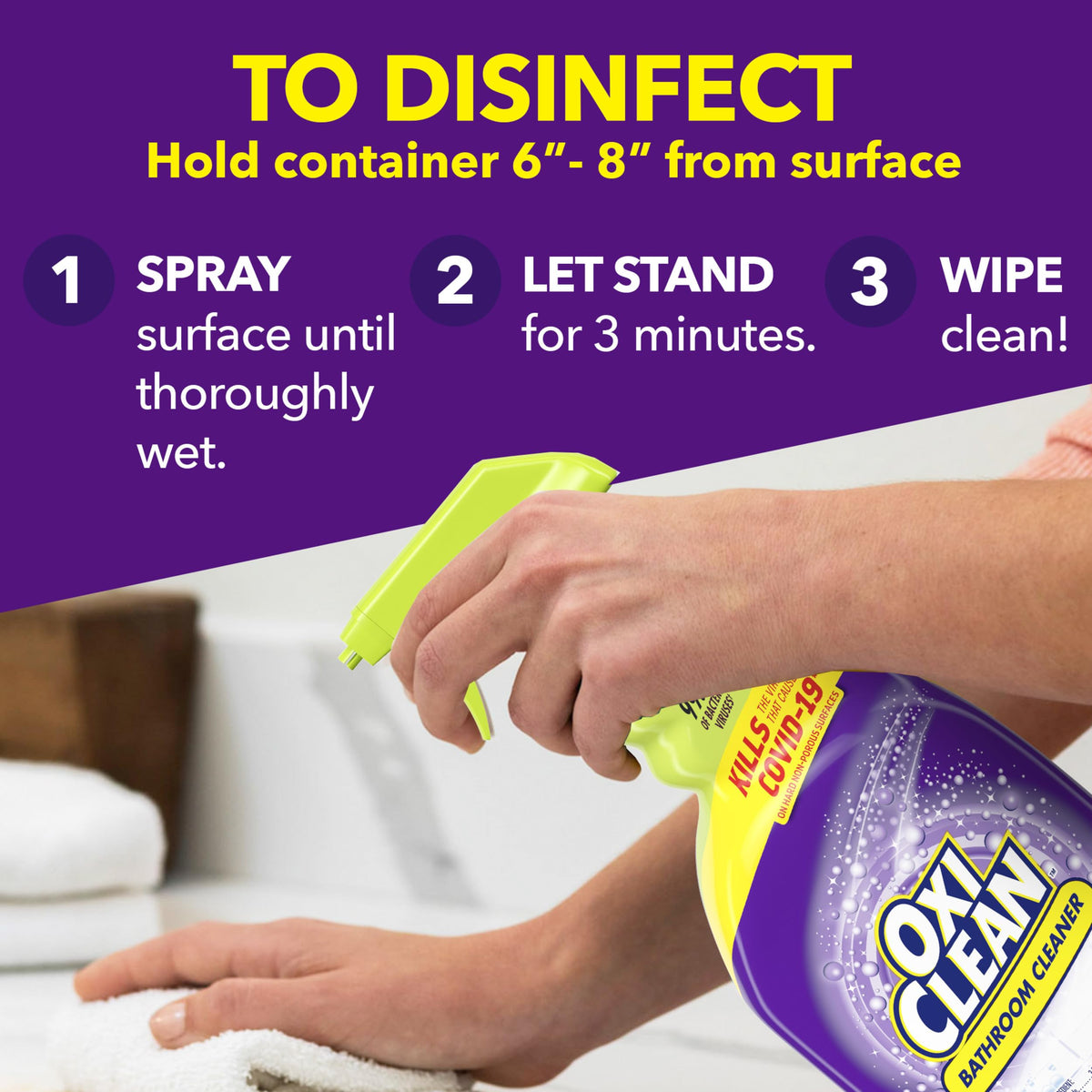 Bathroom Cleaner by OxiClean – 32 Fl Oz (Pack of 1), Plastic, Clear, Model 35015