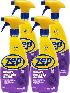 Zep Shower Tub and Tile Cleaner 32 oz ZUSTT32 (Case of 4) -Eliminates Hard Water Stains and limescale