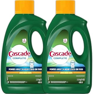 Cascade Complete All-In-1 Gel Dishwasher Detergent, 2 Pack, Citrus Breeze Scent with Dawwn Grease Fighting Power, for 24 Hour Stuck on Food, 75 Oz Each
