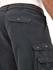 Men's Big and Tall New Belted Wyoming Cargo Short by Lee – 54 Big, Cotton, Black, Model 22833