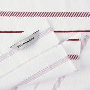 KitchenAid Albany Kitchen Towels, 16x26 Inch, Smoked Paprika Red and White, 4 Pack