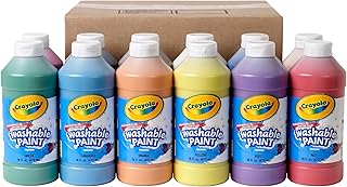 Crayola Washable Paint for Kids 12ct, Bulk Craft Paint Classroom Must Haves | Teacher Classroom Must Haves, Wishlist Essentials, Bulk Paint Set for Kids Art Projects, Nontoxic Craft Supplies, Ages 3+