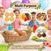 Cezoowyex Plastic Bread Basket, Oval Wicker Style, 16 Pack