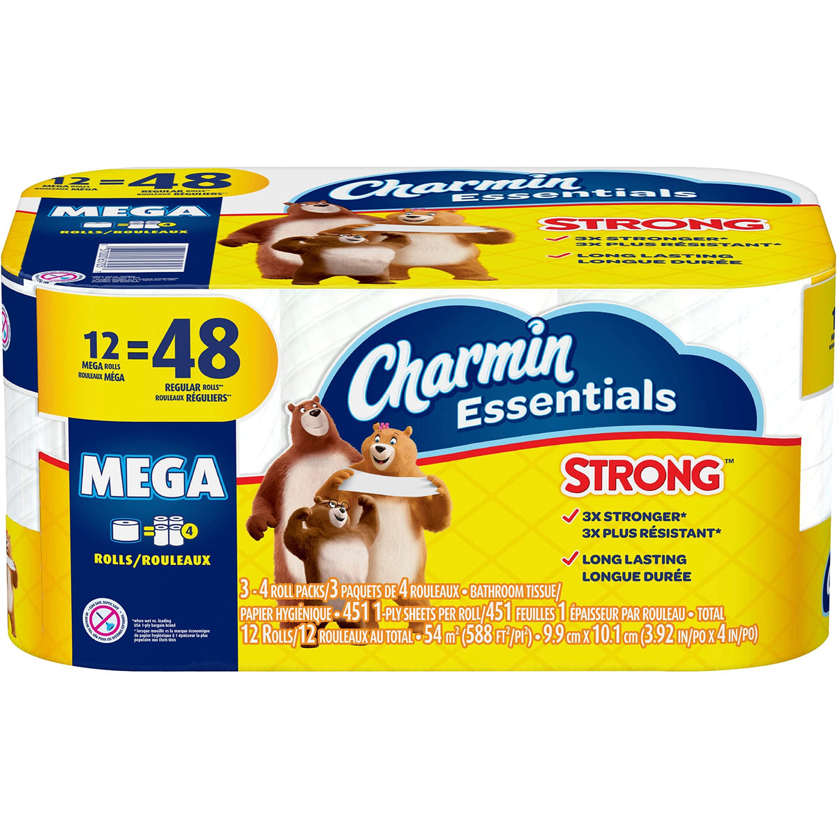 Charmin white / 12 Count (Pack of 1) / 12 Paper & Plastic