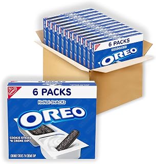 Handi-Snacks OREO Cookie Sticks 'N Crème Dip Snack Packs, 12 Boxes of 6 - 1 oz Snack Packs (72 Total Packs)