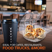 Stock Your Home 5" x 5" - 50 Count / Clear / 1 Clamshell Take Out Containers