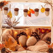 RattanView Jute Acorn Ornaments, Set of 6, Yellow and Brown
