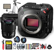 Panasonic Lumix BS1H Full-Frame Box Cinema Camera | 6K Sensor, 14+ Stops Dynamic Range, V-Log, 4:2:2 10-Bit (DC-BS1H) S 85mm Lens + 64GB Memory Card + Case + LED Light + More