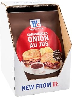 McCormick Au Jus Gravy Mix, Caramelized Onion, 5-Minute Gravy, Great For Beef, Pork, French Dip Sandwiches, Grilled Cheese and More, 1 oz (Pack of 12)