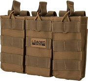 Barska Loaded Gear CX-200 Triple Magazine Pouch – Compatible with Regular Magazines, MOLLE Attachment, Durable Nylon Construction