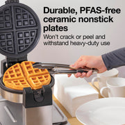 Belgian Waffle Maker by Hamilton Beach Commercial – Large, Stainless Steel / Black, Model 26700
