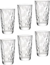 Bormioli Rocco Diamond Cooler Glasses, Clear, 16 oz, Set of 6