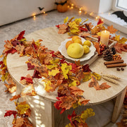 CQURE Artificial Fall Garland, 29.5 Ft Maple Leaf Vines, 5 Pack Yellow