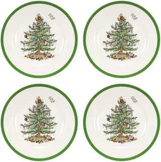 Spode Christmas Tree Salad Plates, Set of 4, 8 Inch
