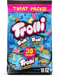 Trolli Mini Sour Brite Crawlers Candy, Sour Gummy Worms, 18 oz, 30 Ct