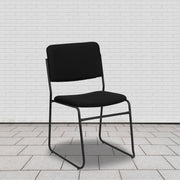 Flash Furniture Black Fabric/Black Frame / Set of 5 / Contemporary Stacking Chairs