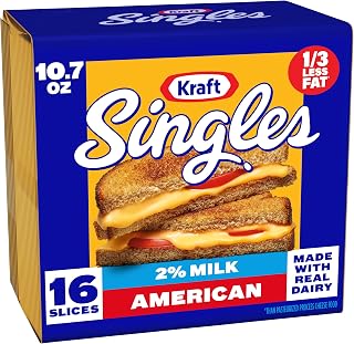 Kraft Singles Slices, 16 ct Pack, 2% Milk Reduced Fat American