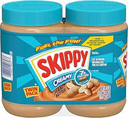 SKIPPY Creamy Peanut Butter Spread, 40 oz Jar of Peanut Butter (2 Pack)