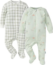 Gerber baby-girls Baby Unisex 2-pack 2-way Zip Textured Sleep 'N Play