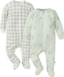 Gerber baby-girls Baby Unisex 2-pack 2-way Zip Textured Sleep 'N Play