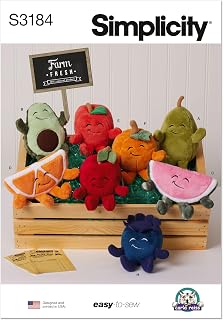 Simplicity SS3184OS Fruit Stuffies Sewing Pattern Packet by Carla Reiss, Design Code S3184, One Size
