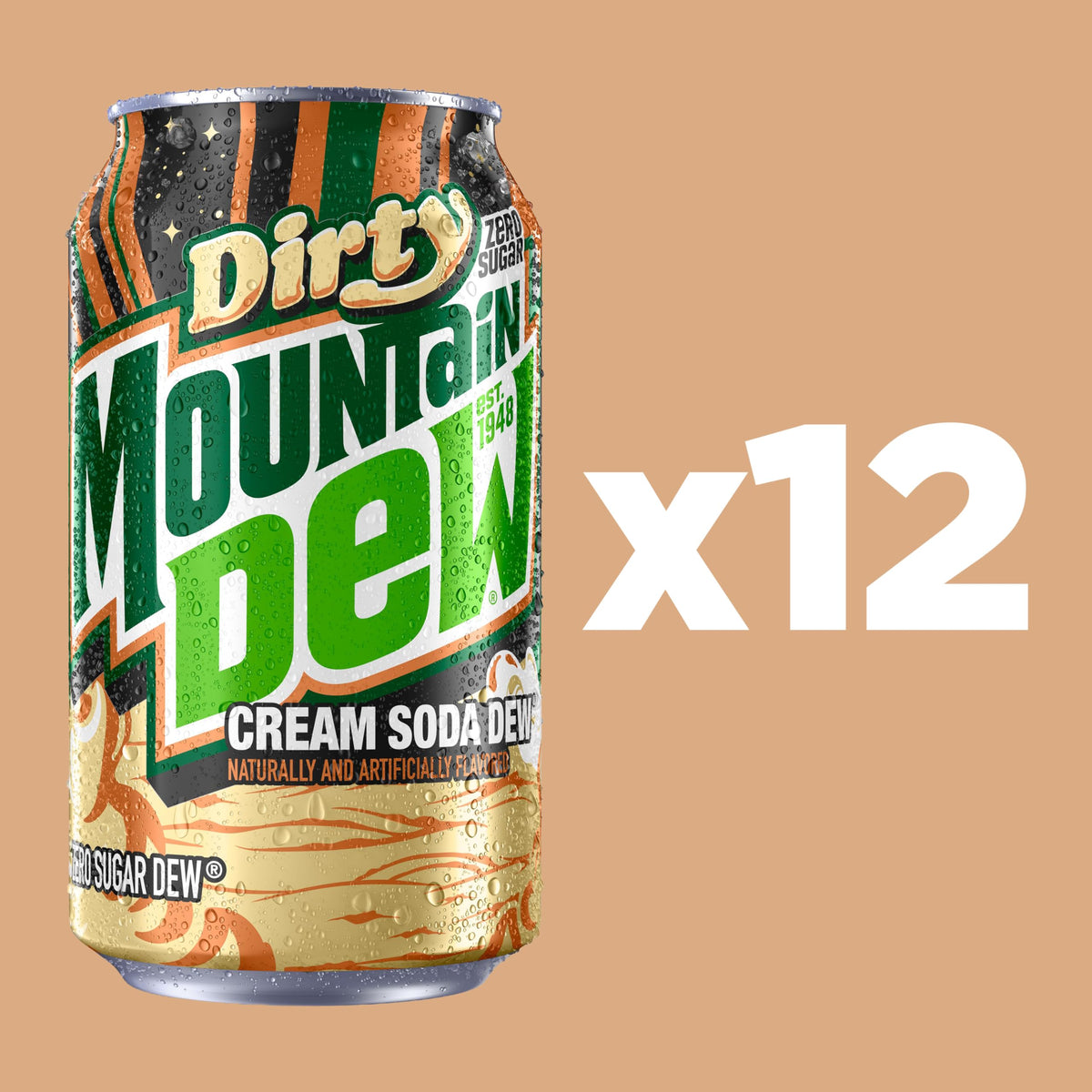 Dirty Dew - 12oz 12pk Zero Sugar by Mountain Dew – 12 Fl Oz (Pack of 12), Green, Pack of 12
