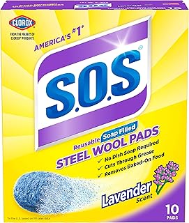 S.O.S Steel Wool Soap Pads, Lavender, 10 Count