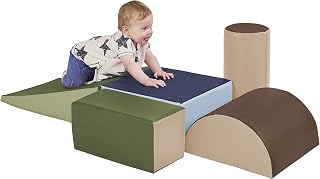 ECR4Kids SoftZone Climb and Crawl Active Playset, 5-Piece, Earthtone