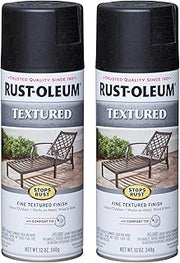Rust-Oleum Stops Rust Textured Spray Paint, Black | Rust Resistant, Indoor and Outdoor Durability, Beautiful Finish on Metal, Wood and More, Sprays from Any Angle, 2 Pack