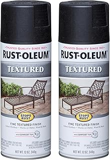 Rust-Oleum Stops Rust Textured Spray Paint, Black | Rust Resistant, Indoor and Outdoor Durability, Beautiful Finish on Metal, Wood and More, Sprays from Any Angle, 2 Pack