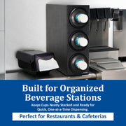 San Jamar 3 Tiers / Black / Black Trim Rings Cup Carriers