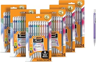 BIC Xtra-Sparkle Number 2 Mechanical Pencils With Erasers, Medium Point (0.7mm), 144-Count Pack, Cute Mechanical Pencils for Girls, Boys and Adults