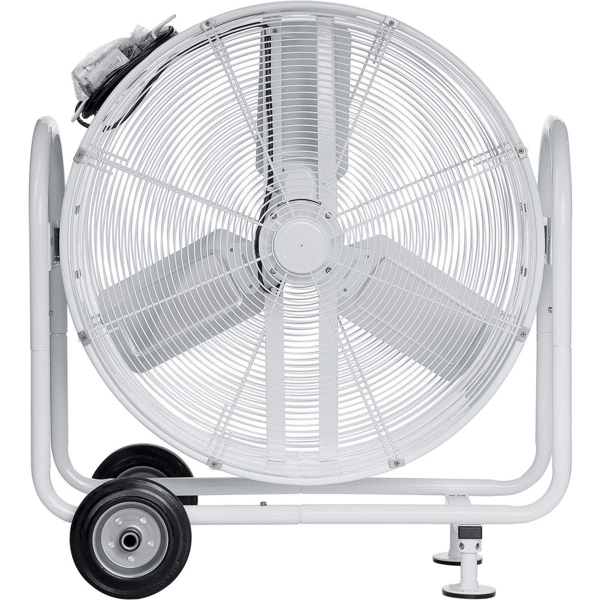Outdoor Rated 30" Mobile Tilt Drum Blower Fan by Global Industrial – 14.5"L x 35.5"W x 38.5"H, Alloy Steel, White, Model HVD-30M