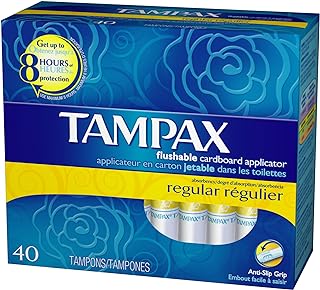 Tampax Regular, 40-Count Packages (Pack of 2)