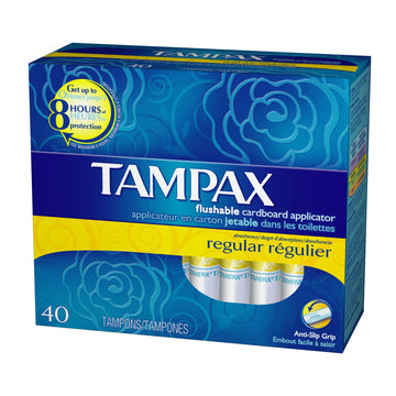 Regular, 40-Count Packages (Pack of 2) by Tampax – 40 Count, Cardboard, Model PPAX1234440