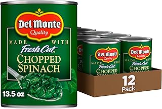 Del Monte Canned Fresh Cut Chopped Spinach, 13.5 Ounce (Pack of 12)