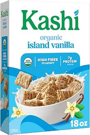 Kashi Breakfast Cereal, Organic, Fiber Cereal, Island Vanilla, 18oz Box (1 Box)