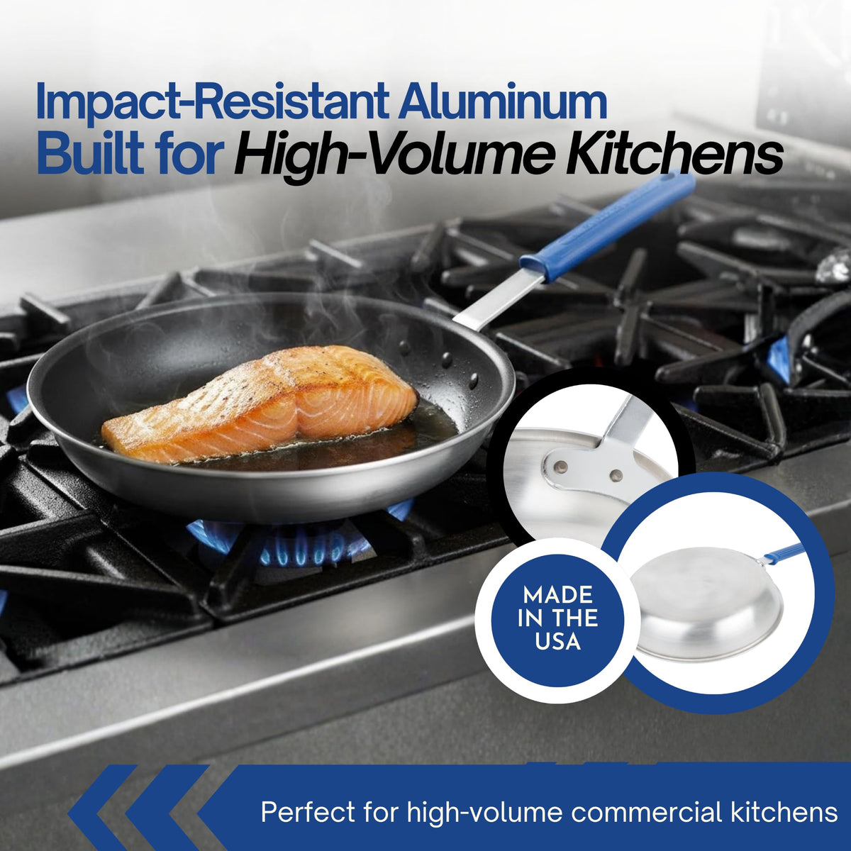 Wear-Ever 10-Inch Non-Stick Fry Pan with Cool Handle by Vollrath – 10-Inch, 3.0 quarts, Aluminum, Black/Blue, Model Z4010