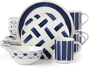 Lenox Painted Elements Indigo Brush 16 Piece Dinnerware Set