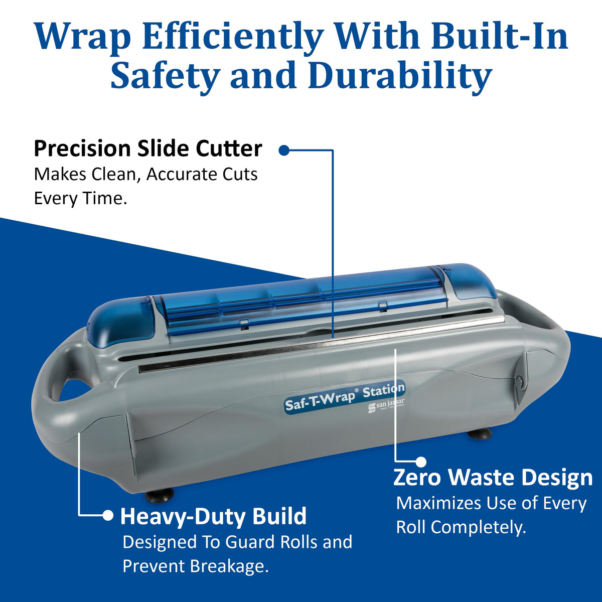 Carlisle FoodService Products Saf-T-Wrap Station by San Jamar – Plastic, Gray, Model SW1218
