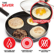 4-Cup Nonstick Egg Frying Pan with Lid by Modern Innovations – 4-Cup, 4.0 cups, Aluminium Alloy