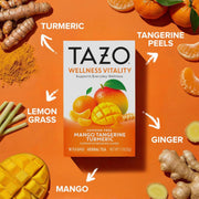Wellness Vitality Herbal Tea Bags by TAZO – 32 Count, Pack of 2