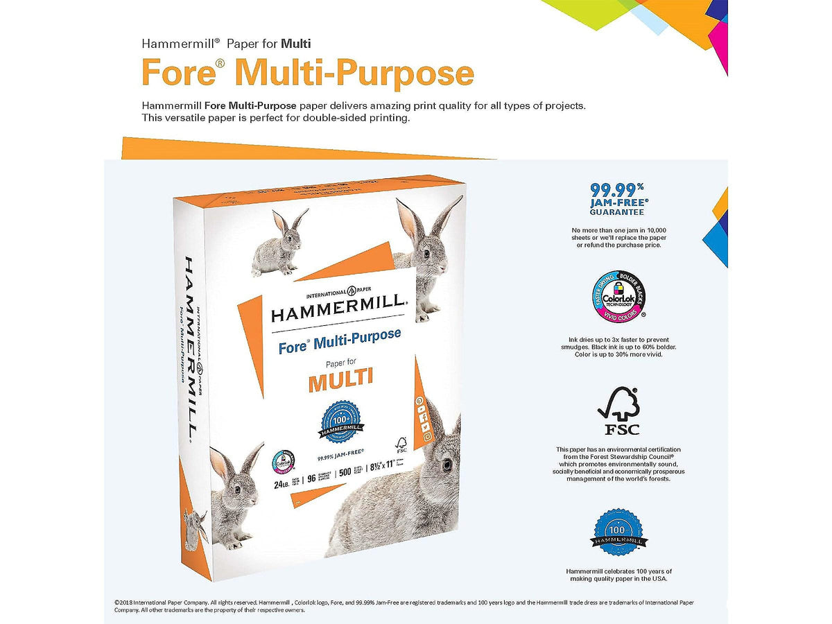 Printer Paper by Hammermill – 1 Ream | 500 Sheets, Paper, White, Model 103283