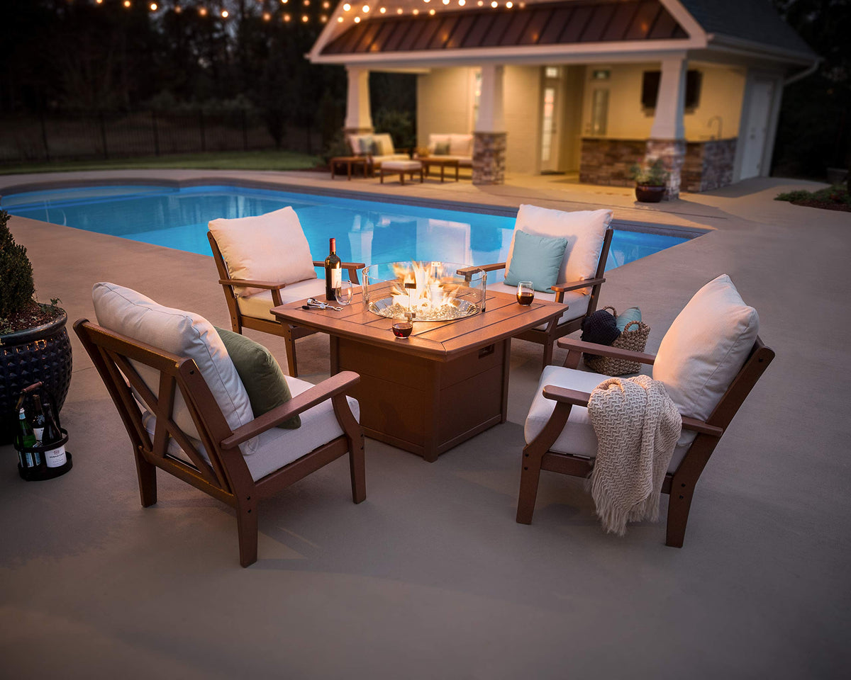 ® Braxton Deep Seating Set by Polywood – High Density Polyethylene, White / Spectrum Indigo, Model PWS488-2-WH48080